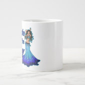 Blauwe buikdanseres grote koffiekop (Voorkant)