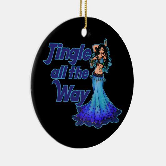 Blauwe buikdanseres keramisch ornament (Rechts)