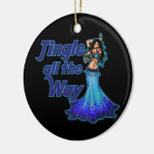 Blauwe buikdanseres keramisch ornament (Links)