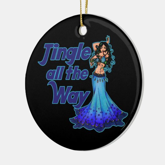 Blauwe buikdanseres keramisch ornament (Links)