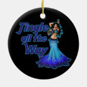 Blauwe buikdanseres keramisch ornament (Achterkant)