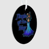 Blauwe buikdanseres ornament (voorkant)