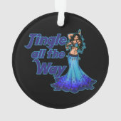 Blauwe buikdanseres ornament (achterkant)