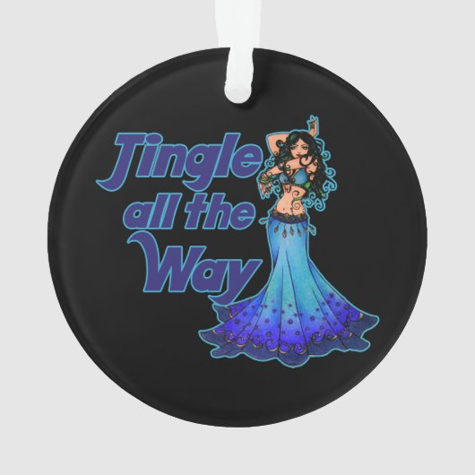 Blauwe buikdanseres ornament (achterkant)