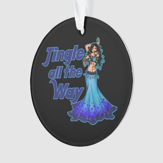 Blauwe buikdanseres ornament (voorkant)