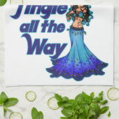 Blauwe buikdanseres theedoek (Gevouwen)