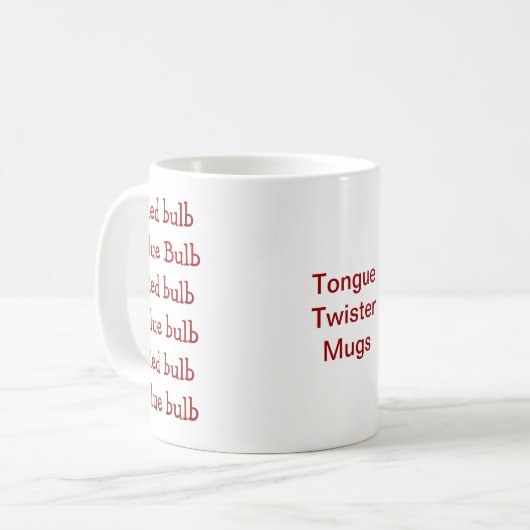 Blauwe bulb Tongue Twister Mok (Voorkant links)