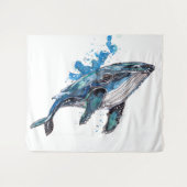 Blauwe Bultrugwalvis Wandkleed (Voorkant (horizontaal))