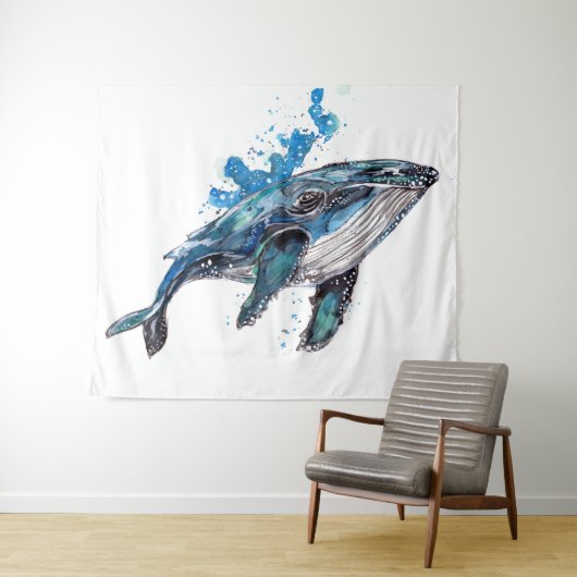 Blauwe Bultrugwalvis Wandkleed (In Situ (horizontaal))