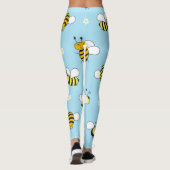 Blauwe Bumblebees Floral gepatterd | LEGGINGS (Achterkant)