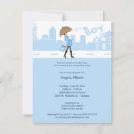 Blauwe bundel Baby shower uitnodiging