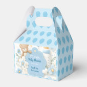 Blauwe Bundel Vreugde: Teddy Bear Baby Jongen Douc Bedankdoosjes (Voorkant Zijde)