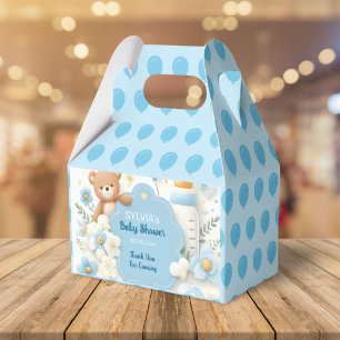 Blauwe Bundel Vreugde: Teddy Bear Baby Jongen Douc Bedankdoosjes