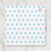 Blauwe Bundel Vreugde: Teddy Bear Baby Jongen Douc Bedankjes Labels (Achterkant)