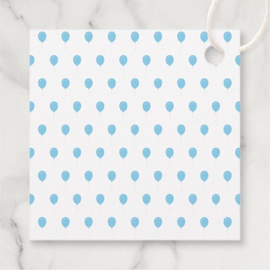 Blauwe Bundel Vreugde: Teddy Bear Baby Jongen Douc Bedankjes Labels (Achterkant)