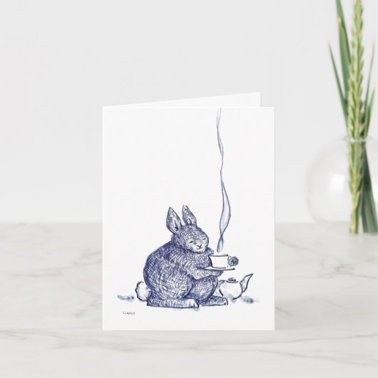 Blauwe Bunny beterschap kaart (Voorkant)