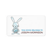 Blauwe Bunny Bookplaten Labels (Voorkant)
