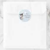 Blauwe Bunny Hart Confetti Baby Shower Stickers (Tas)