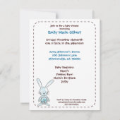 Blauwe Bunny Organic Planet Invitations Kaart (Achterkant)