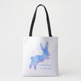 Blauwe Bunny Silhouette Schattig Aangepaste Jongen Tote Bag