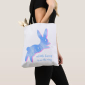 Blauwe Bunny Silhouette Schattig Aangepaste Jongen Tote Bag (Dichtbij)