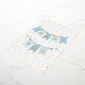 Blauwe Bunting Flags Gold Folie Dank u kaart (Gedraaid)