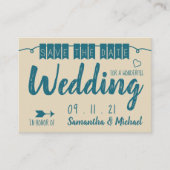 Blauwe Bunting, sparen de Datum Informatiekaartje (Voorkant)