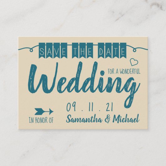  Blauwe Bunting, sparen de Datum Informatiekaartje (Voorkant)