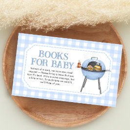 Blauwe Burger BBQ Baby Shower Boeken voor Baby Informatiekaartje