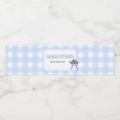 Blauwe Burger BBQ Baby Shower Waterfles Etiket (Enkel label)