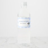 Blauwe Burger BBQ Baby Shower Waterfles Etiket (Voorkant)