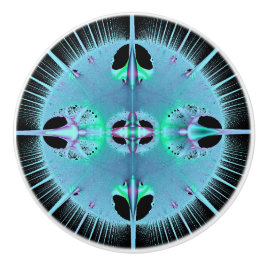 Blauwe Burst Fractal Lade en Kabinetknop Keramische Knop