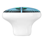 Blauwe Burst Fractal Lade en Kabinetknop Keramische Knop (Zijkant)