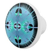 Blauwe Burst Fractal Lade en Kabinetknop Keramische Knop (Rechts)