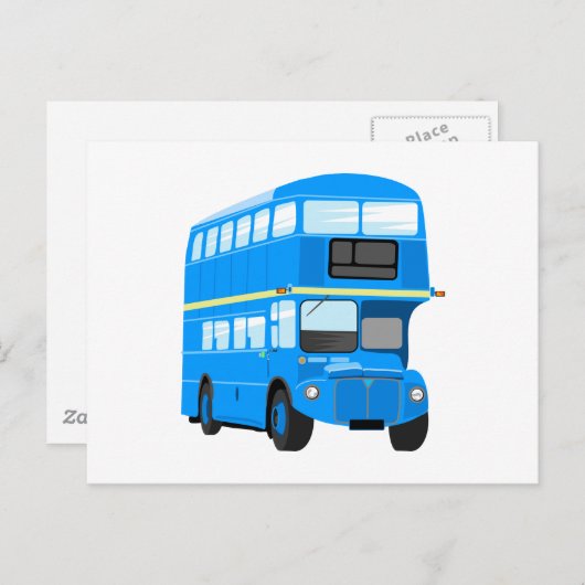 Blauwe bus briefkaart (Voorkant / Achterkant)