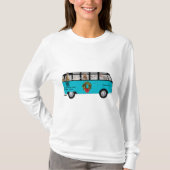  blauwe bus Holiday Bunny Humor T-shirt (Voorkant)