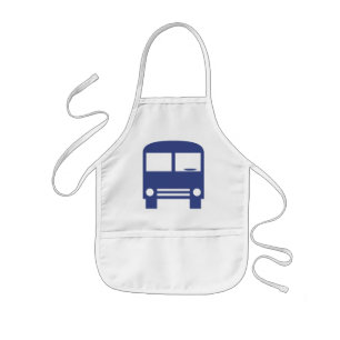 Blauwe bus kinder schort