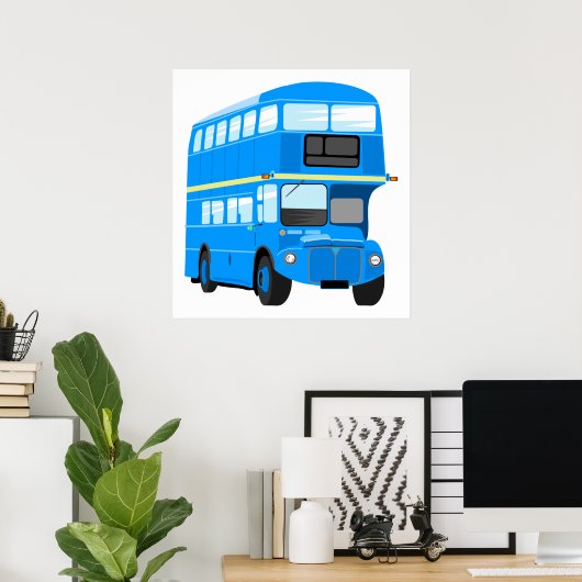 Blauwe bus poster (Thuiskantoor)
