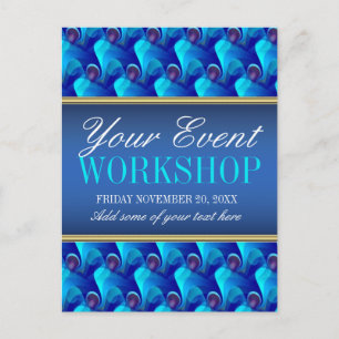 Blauwe Business Workshop Party Invitation sjabloon