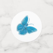 Blauwe buterflies Fluttering Illustratiepatroon Confetti (Kleine voorkant)