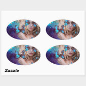 BLAUWE BUTERRFLY BEAUTY MAKEUP ARTIST OVALE STICKER (Vel)