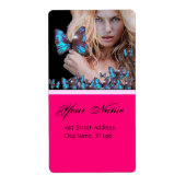 BLAUWE BUTTERFLES HAAR, BEAUTY, SALON, MAKEUP ARTI ETIKET (Voorkant)