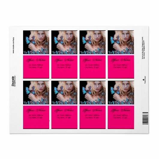 BLAUWE BUTTERFLES HAAR, BEAUTY, SALON, MAKEUP ARTI ETIKET (Full Sheet)