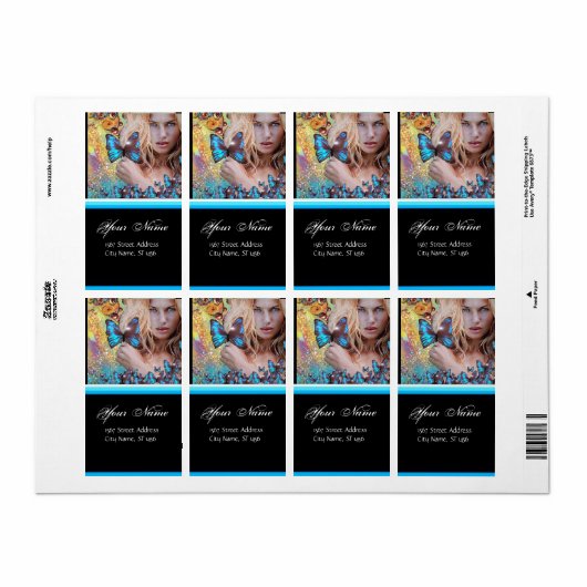 BLAUWE BUTTERFLES HAAR, ZOUT ZONDER ZACHT, KEUP AR ETIKET (Full Sheet)