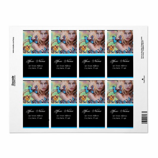 BLAUWE BUTTERFLES HAAR, ZOUT ZONDER ZACHT, KEUP AR ETIKET (Full Sheet)