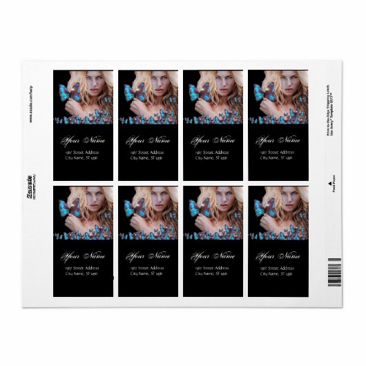 BLAUWE BUTTERFLES HAAR, ZOUT ZONDER ZACHT, KEUP AR ETIKET (Full Sheet)