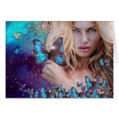 BLAUWE BUTTERFLES IN BLAUWGROEN GROENE GOUDEN (Voorkant Horizontaal)