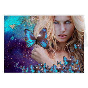 BLAUWE BUTTERFLES IN BLAUWGROEN GROENE GOUDEN