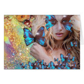 BLAUWE BUTTERFLES IN BLAUWGROEN GROENE GOUDEN (Voorkant Horizontaal)