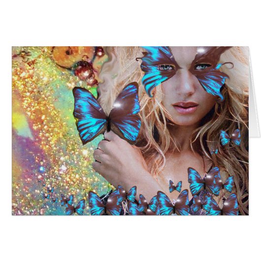 BLAUWE BUTTERFLES IN BLAUWGROEN GROENE GOUDEN (Voorkant Horizontaal)